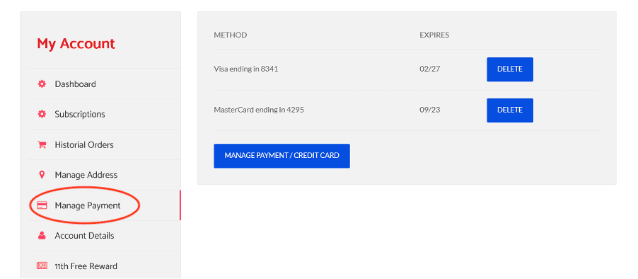 Changing and Managing Payments