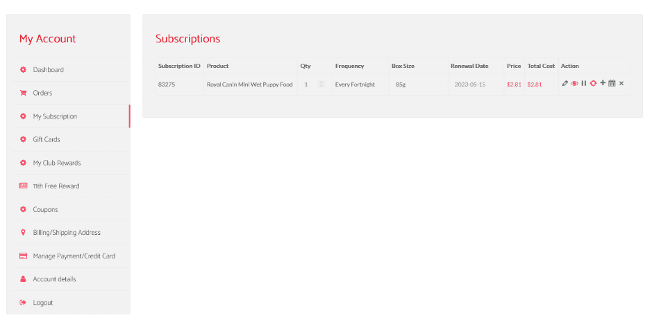 Changing and Updating Subscriptions