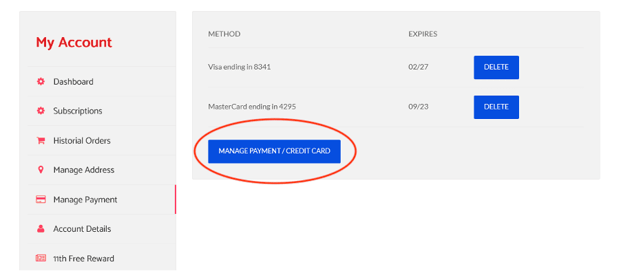 Changing and Managing Payments