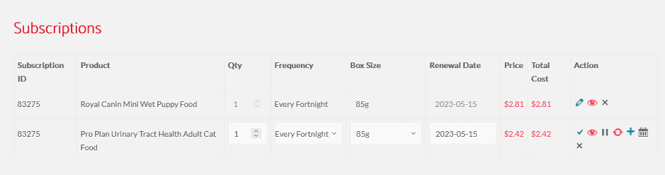 Changing and Updating Subscriptions