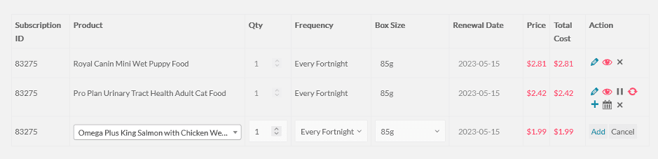 Changing and Updating Subscriptions