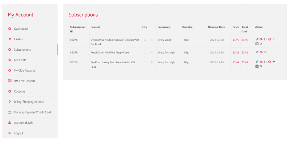 Changing and Updating Subscriptions