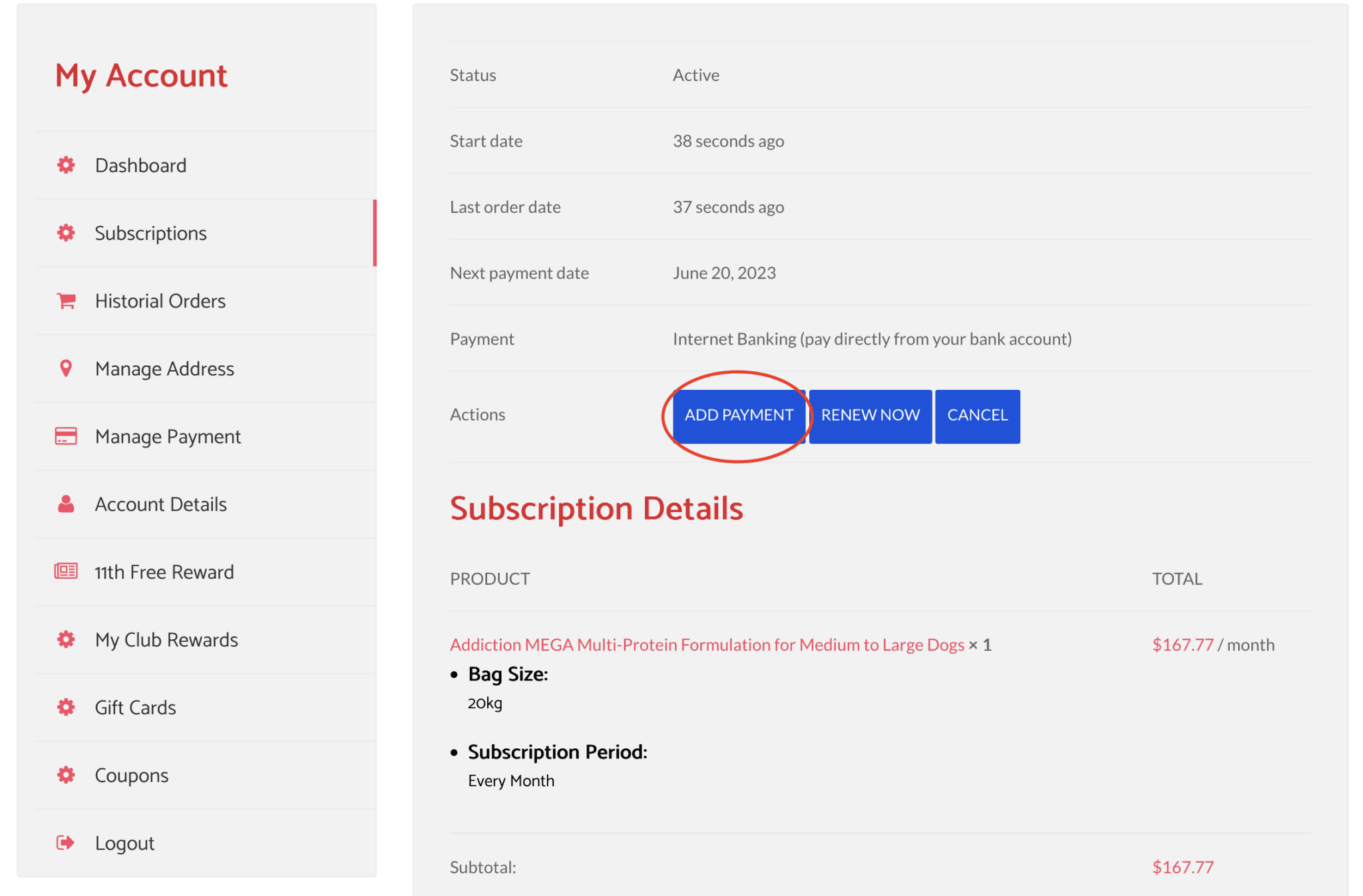 Changing and Managing Payments