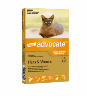 Advocate™ Flea & Worm Treatment for Kittens & Small Cats up to 4kg, 3 Pack