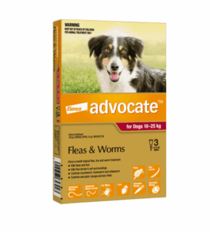 Advocate™ Flea & Worm Treatment for Dogs 10 - 25kg, 3 Pack