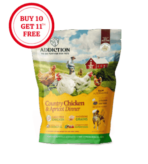 Addiction Country Chicken & Apricot Dinner, Complete & Balanced, Limited Ingredients Raw Alternative Dog Food