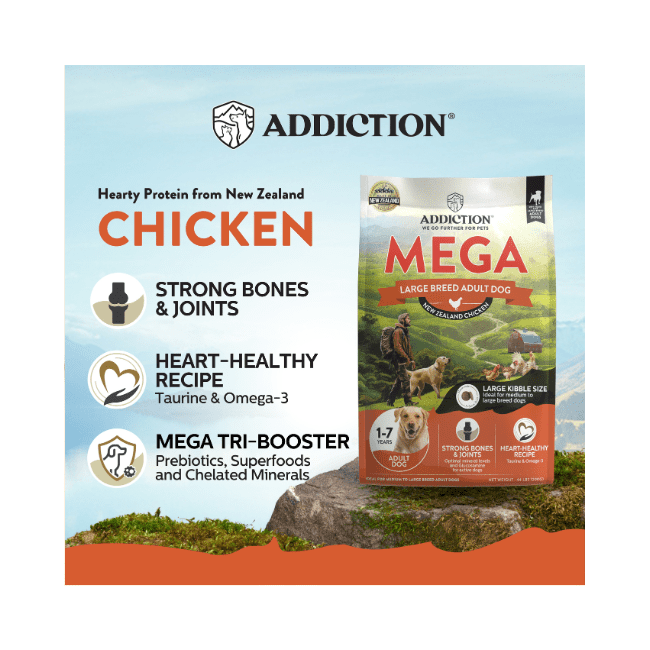 Addiction MEGA Chicken for Large Breed Adult, Complete & Balanced Dry Dog Food - Image 5