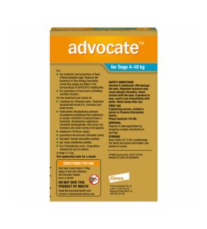 Advocate™ Flea & Worm Treatment for Dogs 4kg - 10kg, 3 Pack