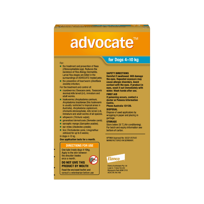 Advocate™ Flea & Worm Treatment for Dogs 4kg - 10kg, 3 Pack - Image 2