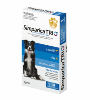 Simparica TRIO Flea Worming & Tick Treatment for Medium Dogs from 10.1kg - 20kg
