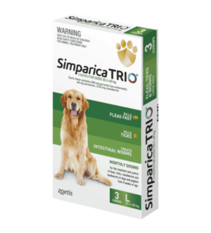 Simparica TRIO Flea Worming & Tick Treatment for Large Dogs from 20.1kg - 40kg