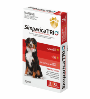 Simparica TRIO Flea Worming & Tick Treatment for Large Dogs from 40.1kg - 60kg