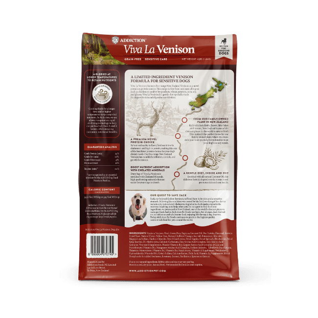Addiction Viva La Venison, Sensitive Care, Novel Protein Dry Dog Food - Image 2