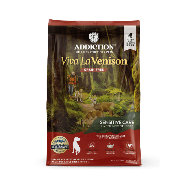 Addiction Viva La Venison, Sensitive Care, Novel Protein Dry Dog Food