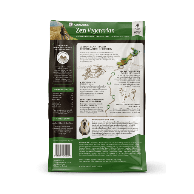 Addiction Zen Vegetarian Zen, Sensitive Care, Plant-Based Dry Dog Food - Image 2